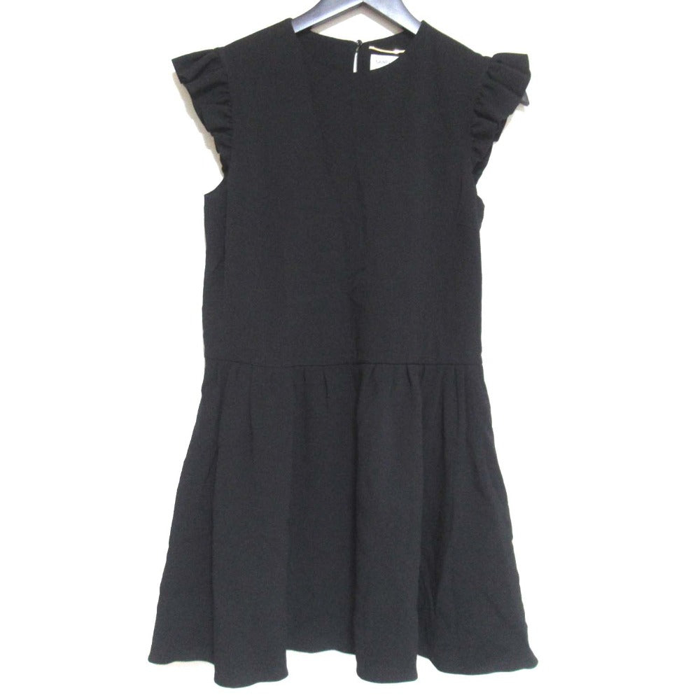 Saint Laurent Paris Frill Sleeve Dress