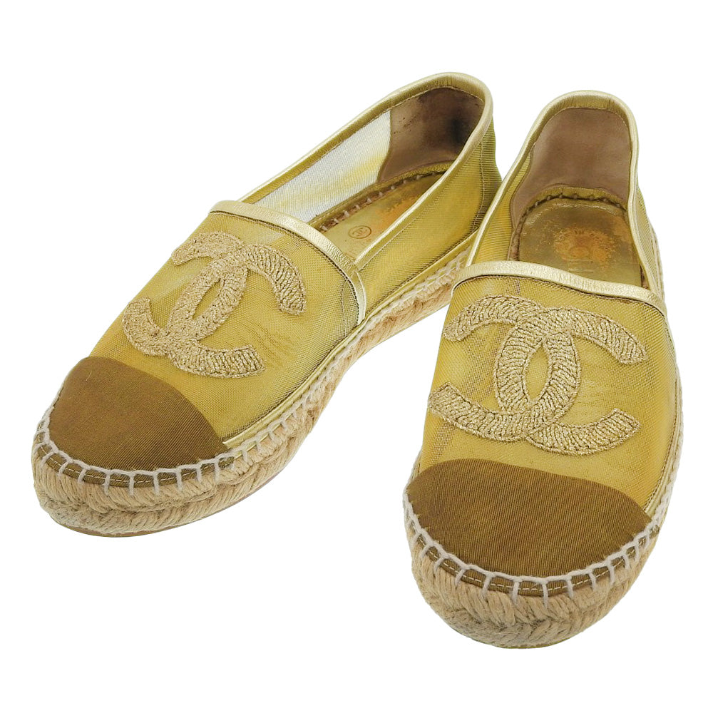 Chanel Coco Mark Mesh Espadrille Sandals