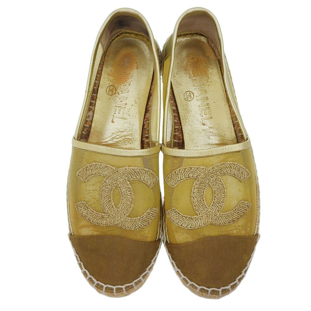 Chanel Coco Mark Mesh Espadrille Sandals