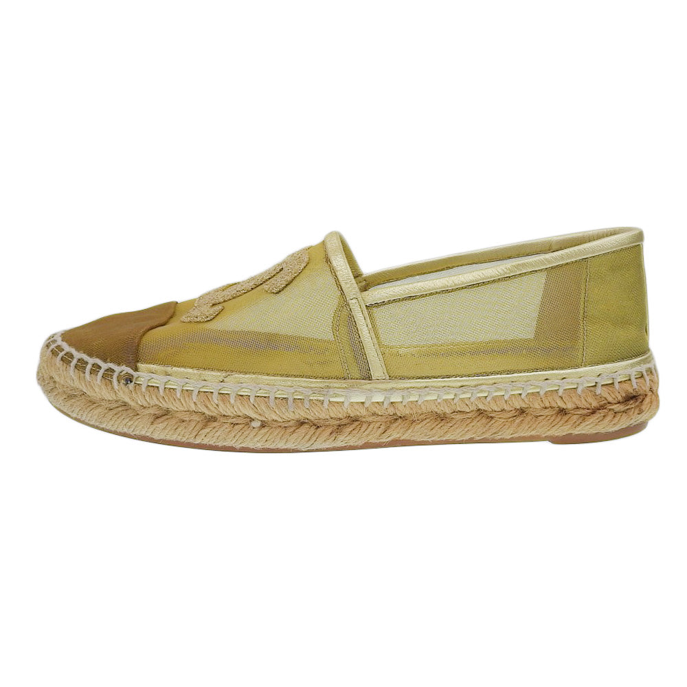 Chanel Coco Mark Mesh Espadrille Sandals