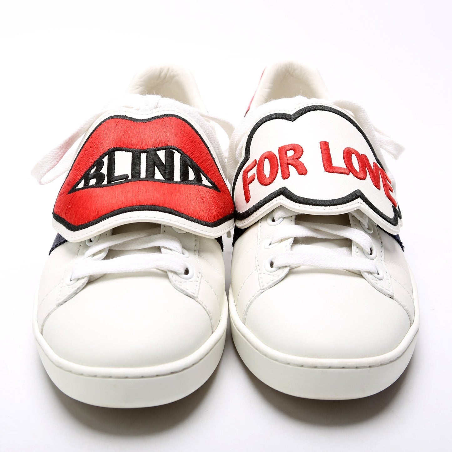 Gucci Ace Web Blind For Love Sneakers Size