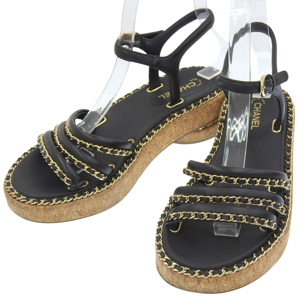 Chanel Coco Mark Leather Sandals