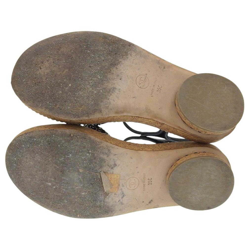 Chanel Coco Mark Leather Sandals