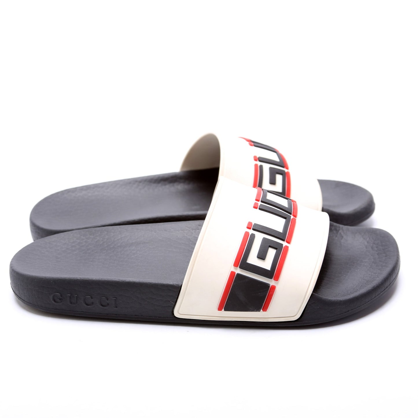 Gucci Logo Rubber Slides Size