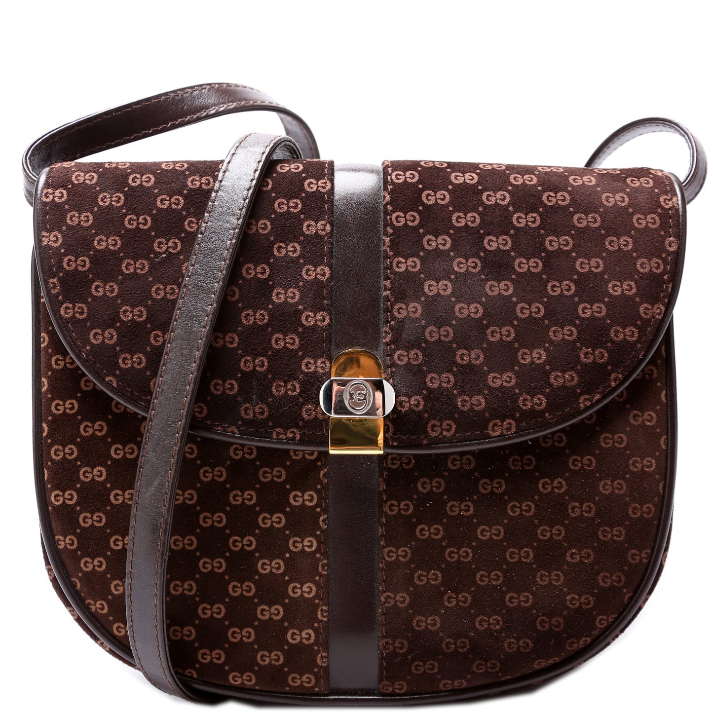 Gucci GG Suede Flap Shoulder   Bag