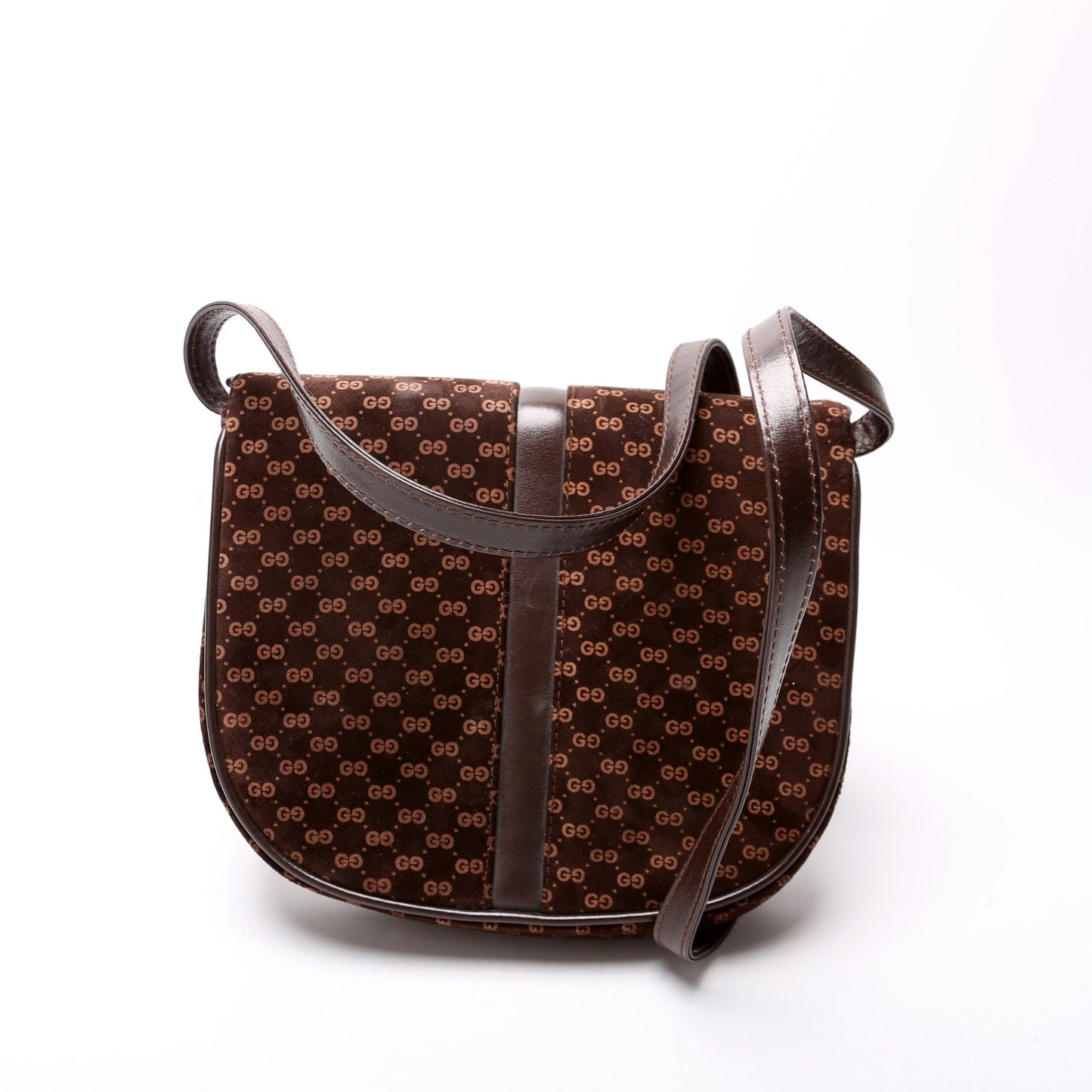 Gucci GG Suede Flap Shoulder   Bag