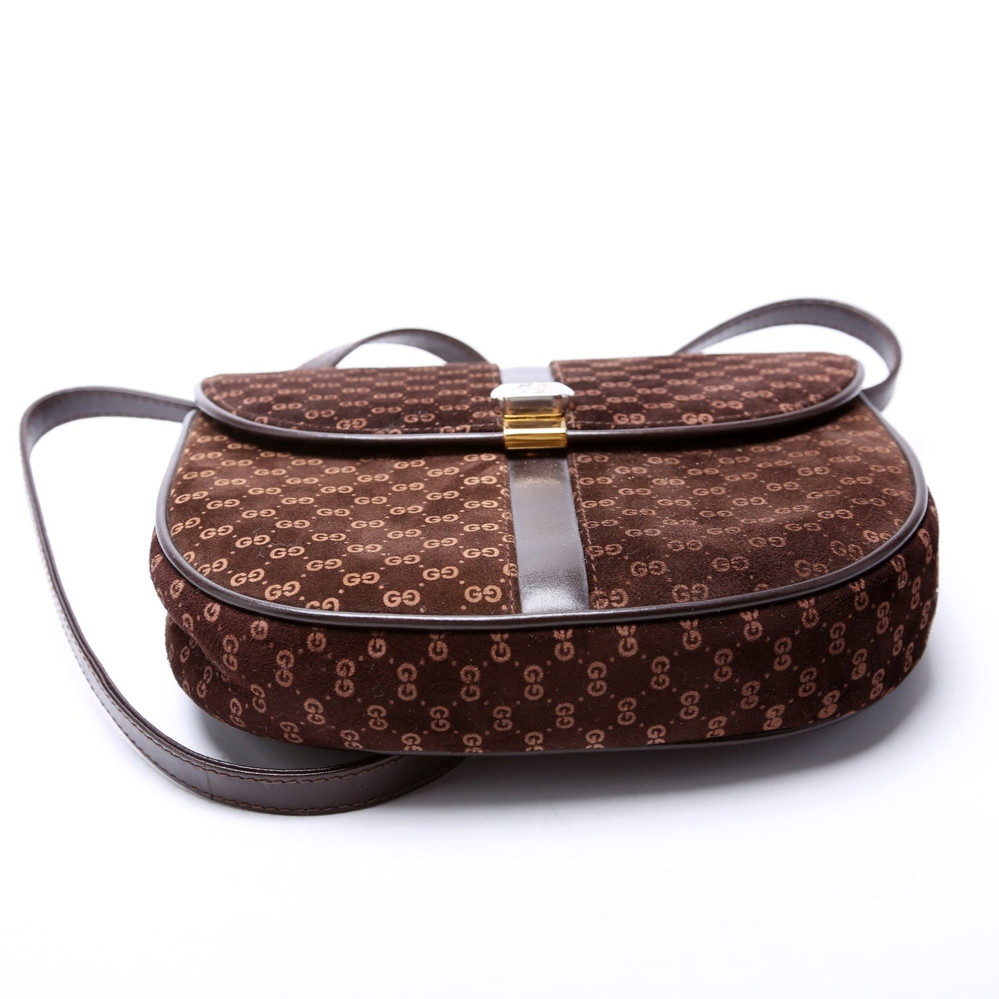 Gucci GG Suede Flap Shoulder   Bag