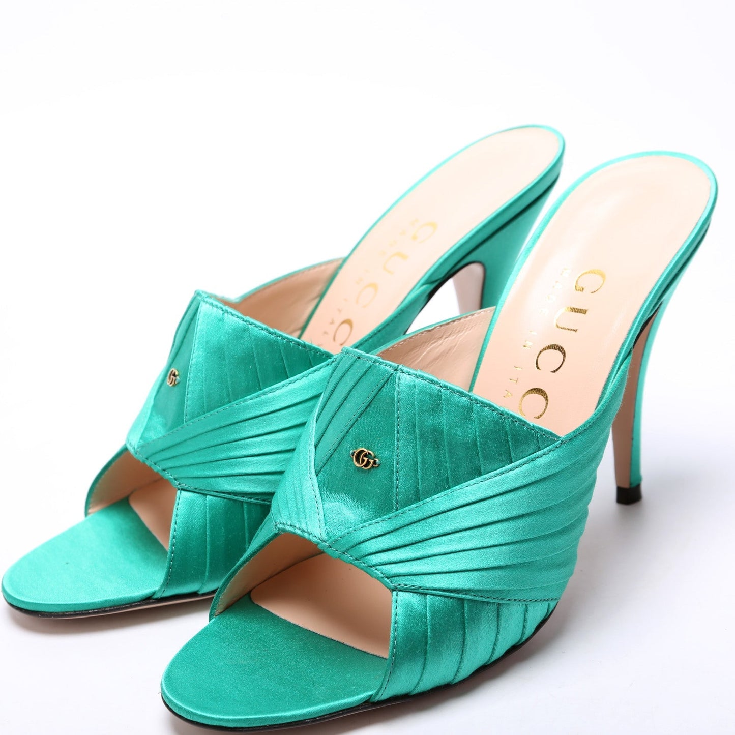 Gucci Double G Satin Sandals Size