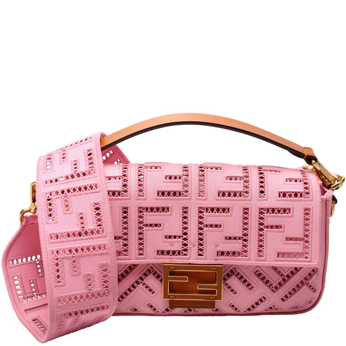 Fendi Baguette Ajour Embroidered FF 8BR006 Bag