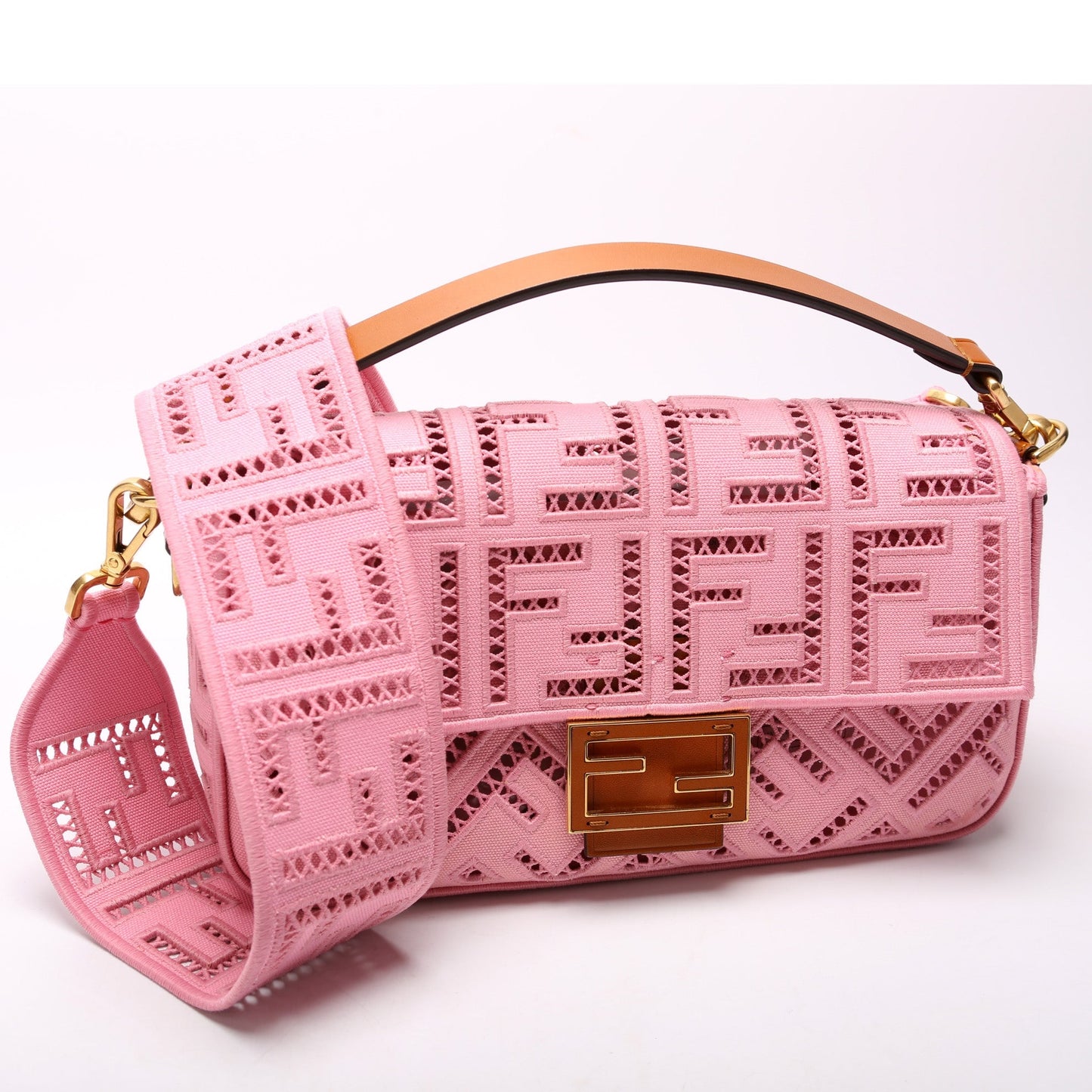 Fendi Baguette Ajour Embroidered FF 8BR006 Bag