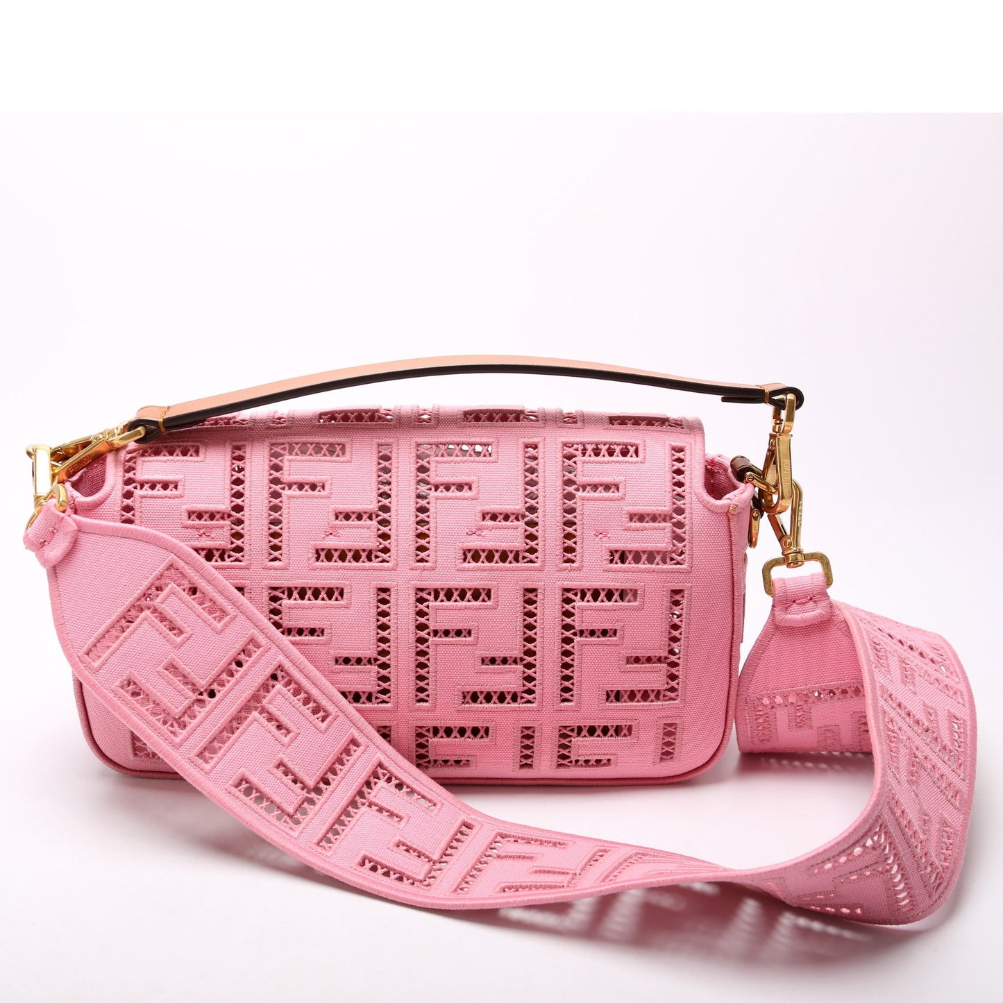 Fendi Baguette Ajour Embroidered FF 8BR006 Bag