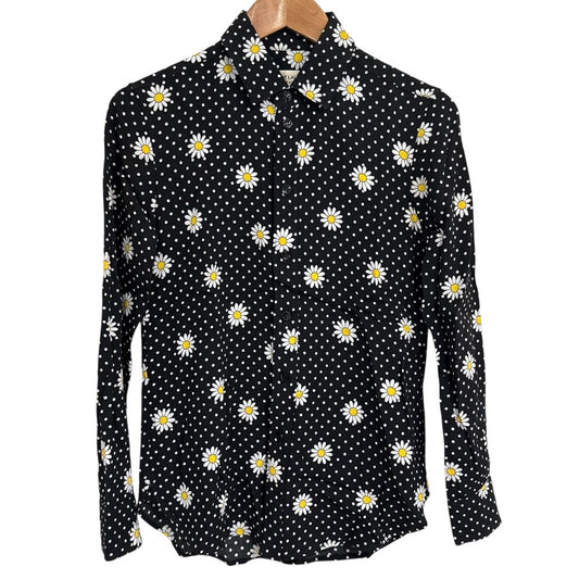 Saint Laurent Paris Flower Dot Long Sleeve Shirt