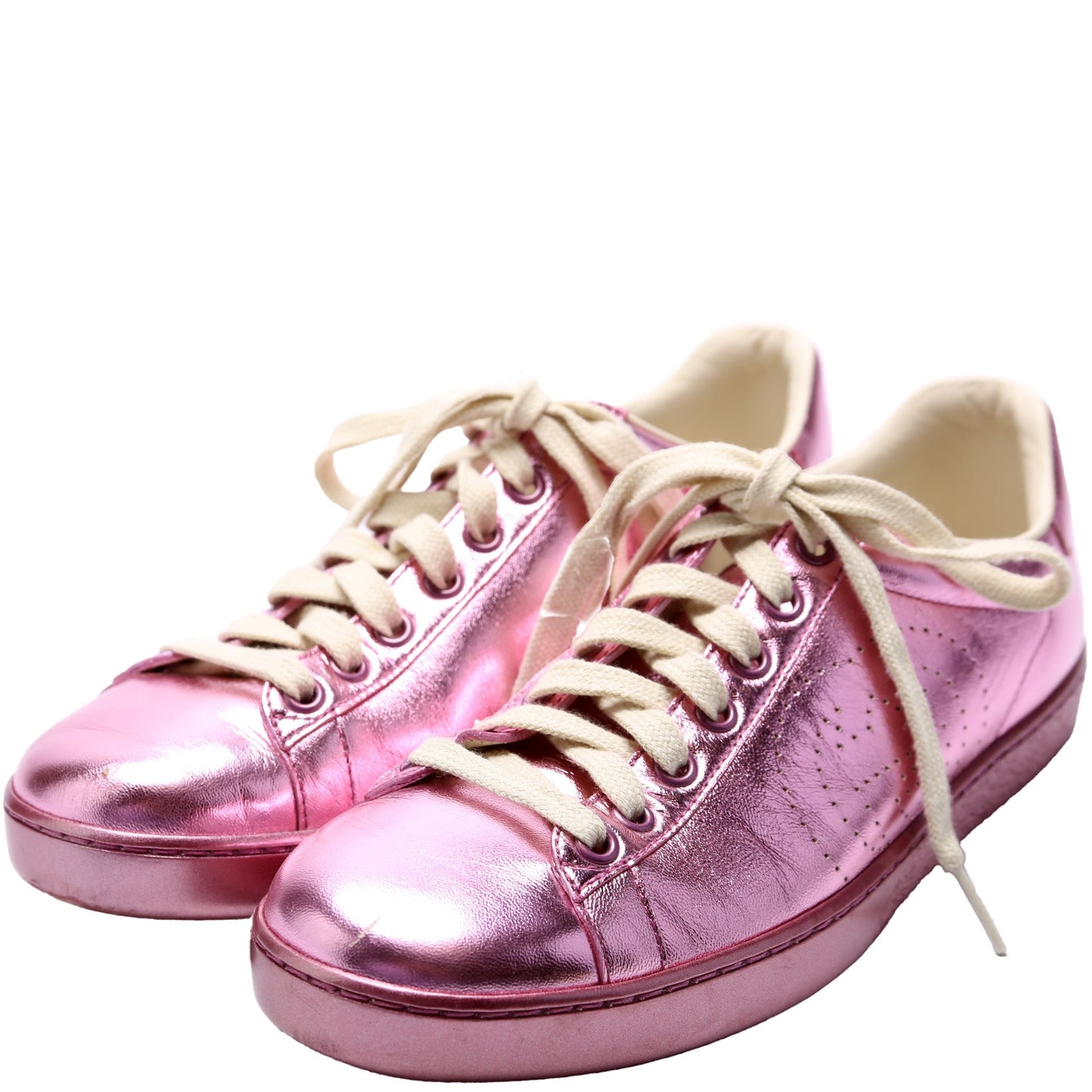 Gucci Ace Web Leather Sneakers Size .