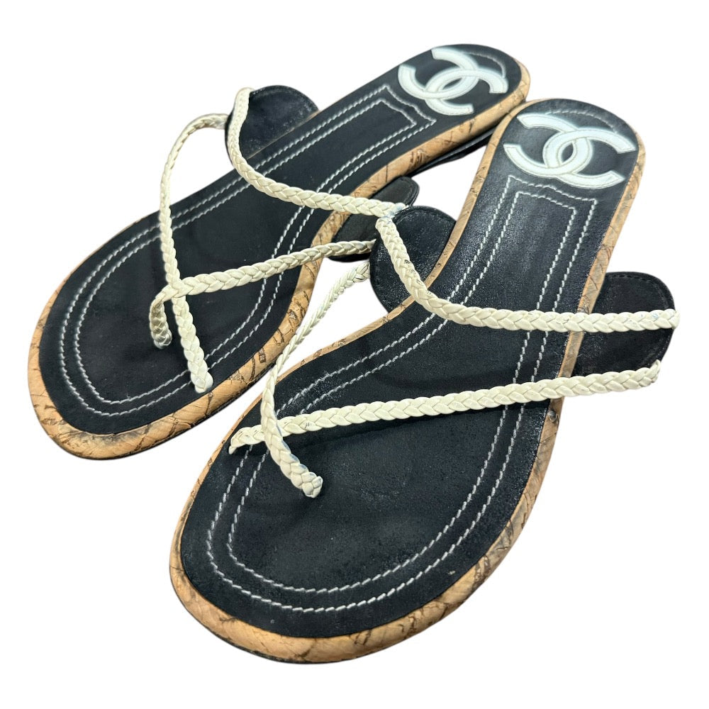 Chanel Coco Mark Leather Sandals