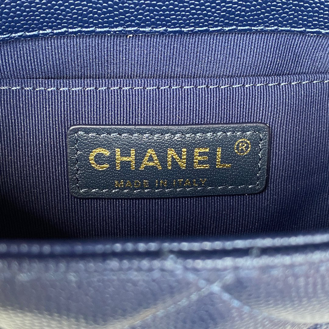 CHLMini Flap Bag With Top Handle Gold Hardware Navy Blue For Women, Women’s Handbags, Shoulder Bags 7.9in/20cm AS2431 B08846 NJ532
