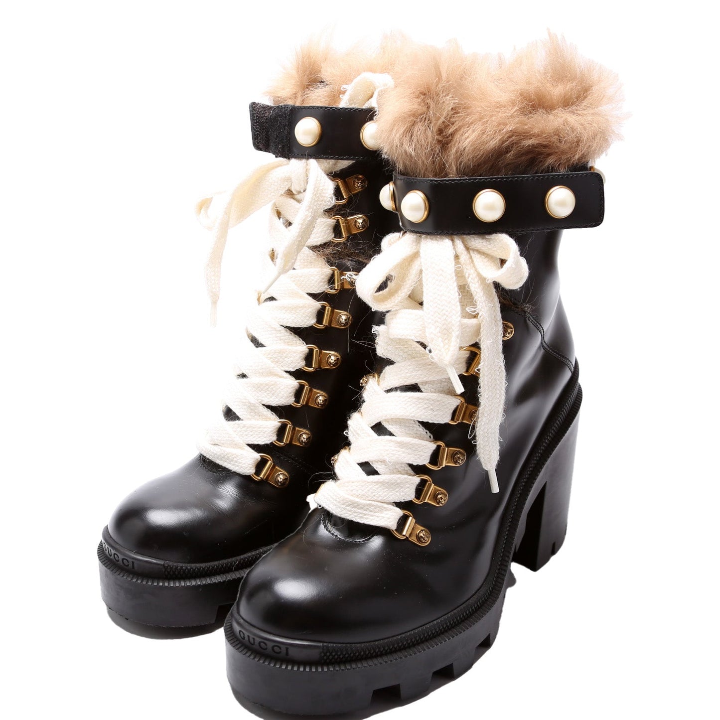 Gucci Trip Pearl Ankle Boots Size
