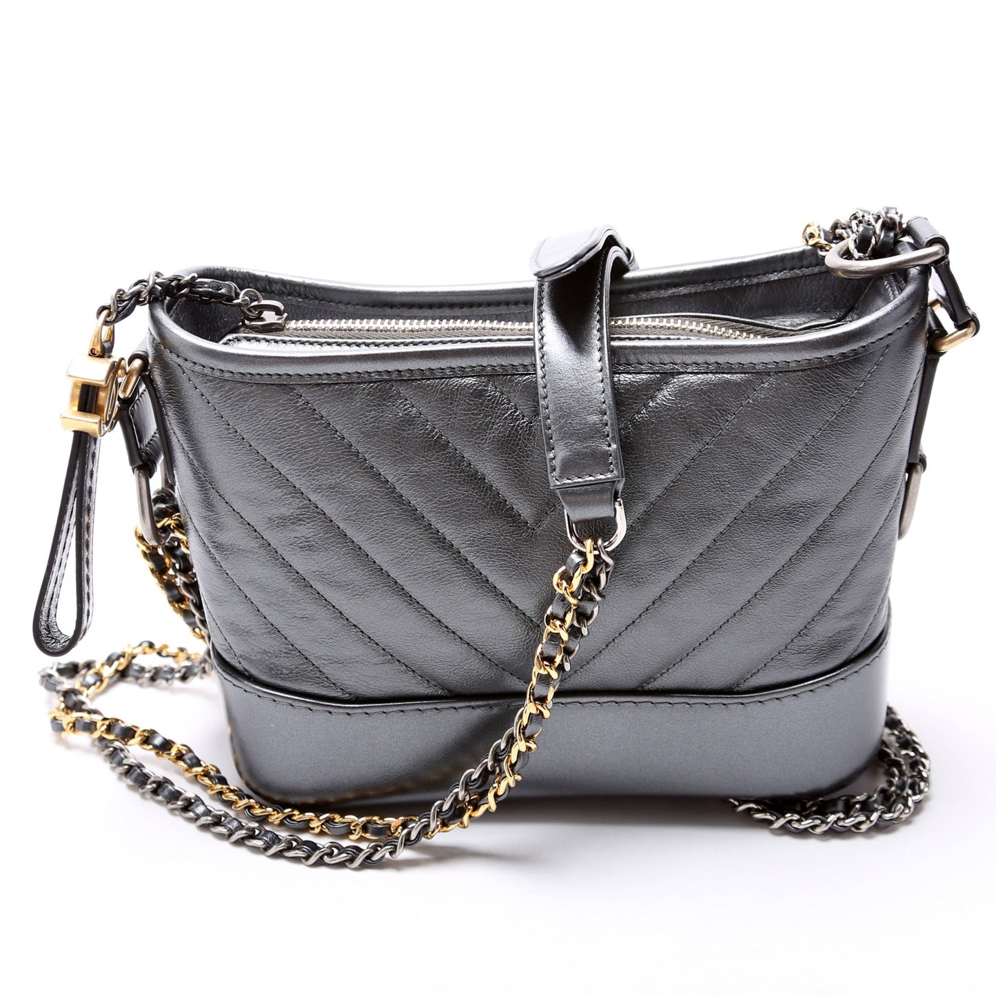 Chanel Gabrielle Hobo Small Metallic Calfskin 28M Bag