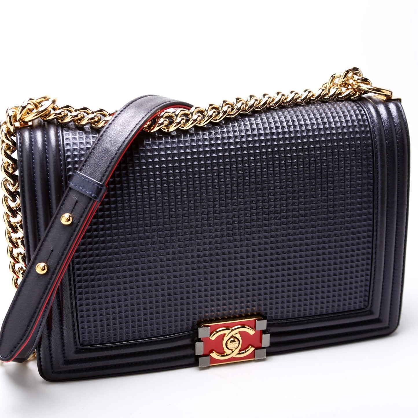 Chanel Boy Flap Medium New Cube Embossed Lambskin 18M Bag