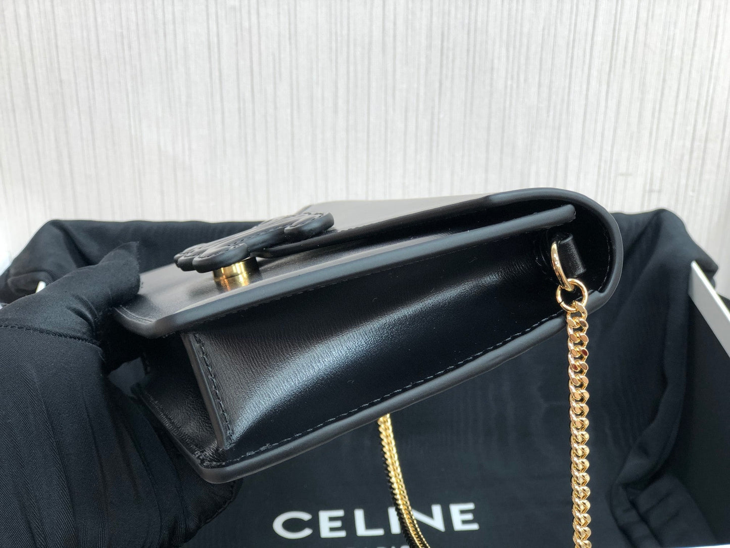 Top Quality Wallet On Chain Triomphe Black For Women 7in/19cm  10J733DPV.38NO