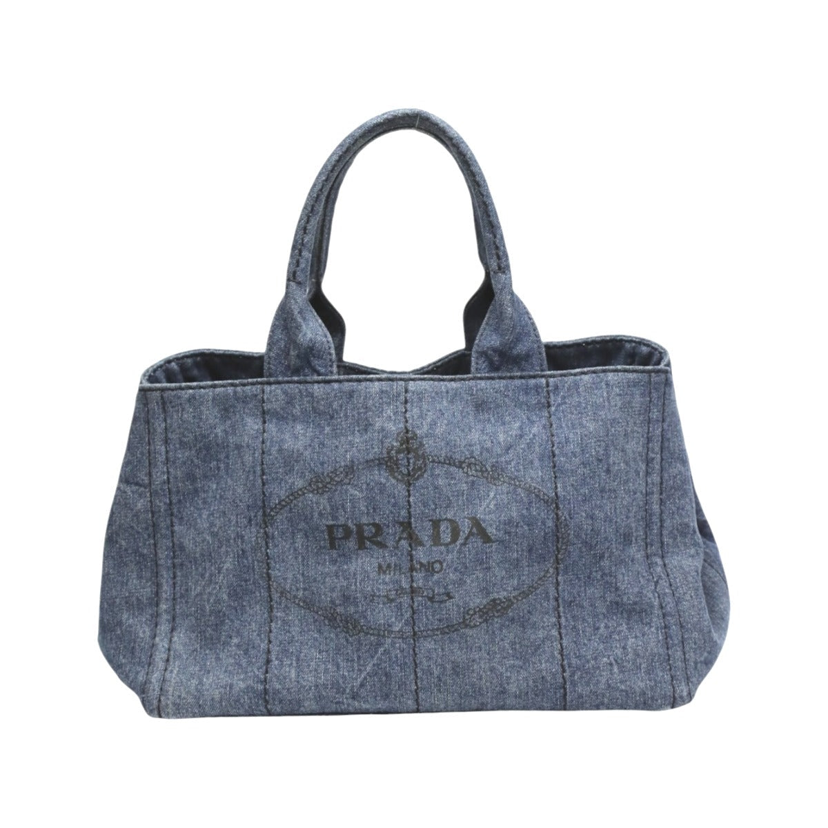 PRADA Tote Bag 1BG439 denim blue Tote Bag Canapa Women