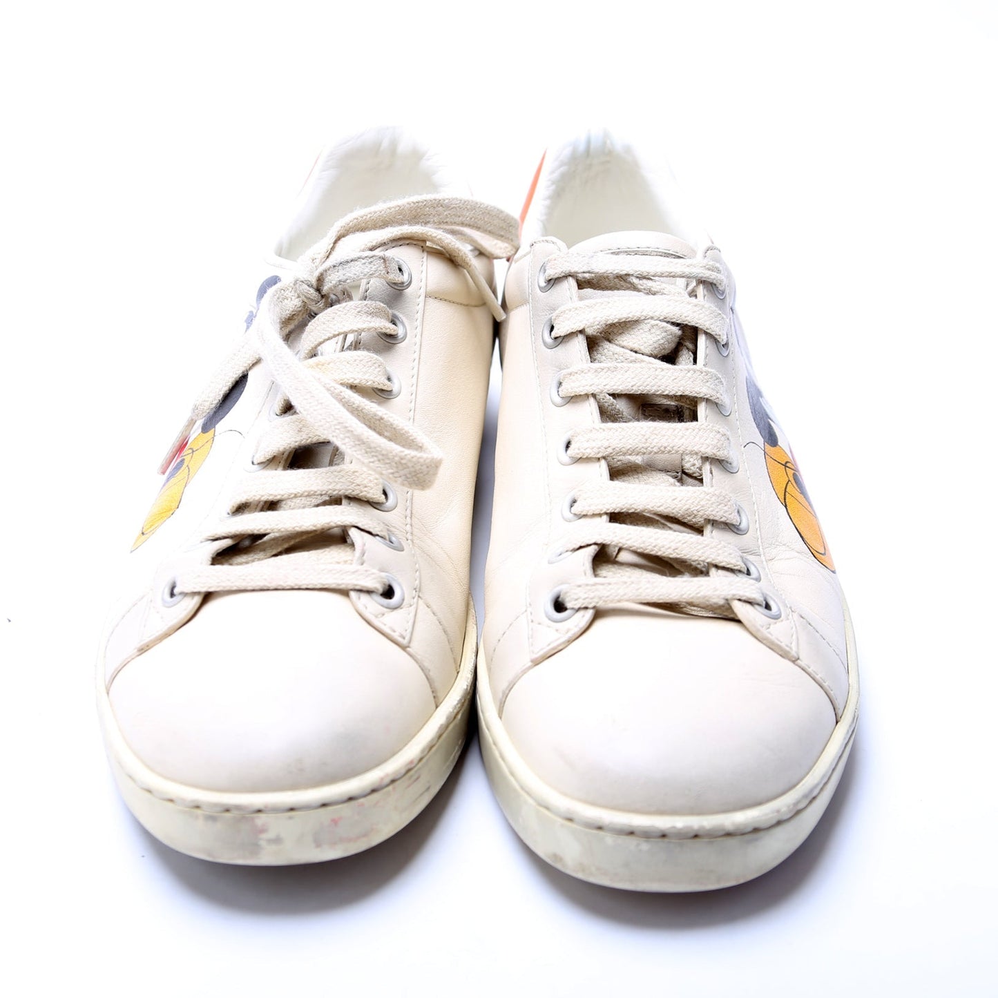 Gucci X Disney Distressed Ace Leather Mickey Mo  Sneakers Size .
