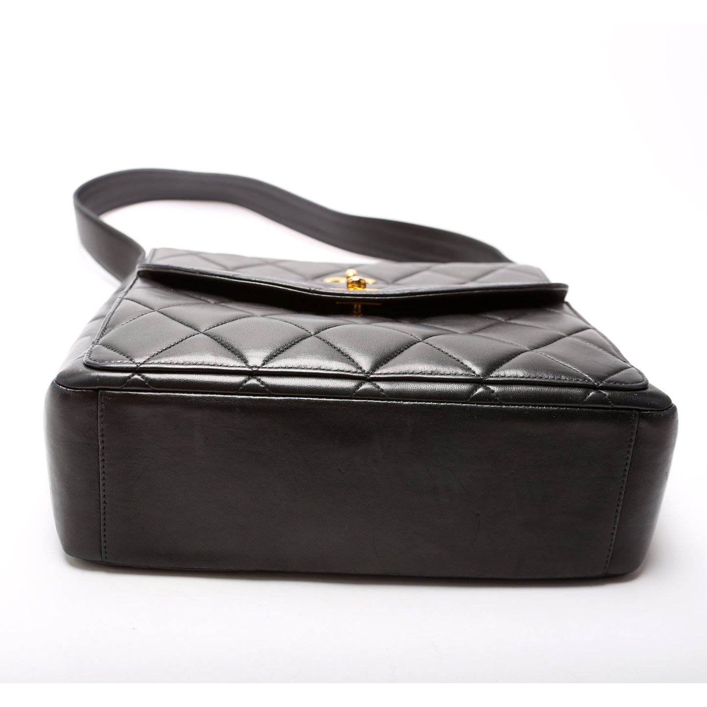 Chanel Double Turnlock   Shoulder Lambskin Bag