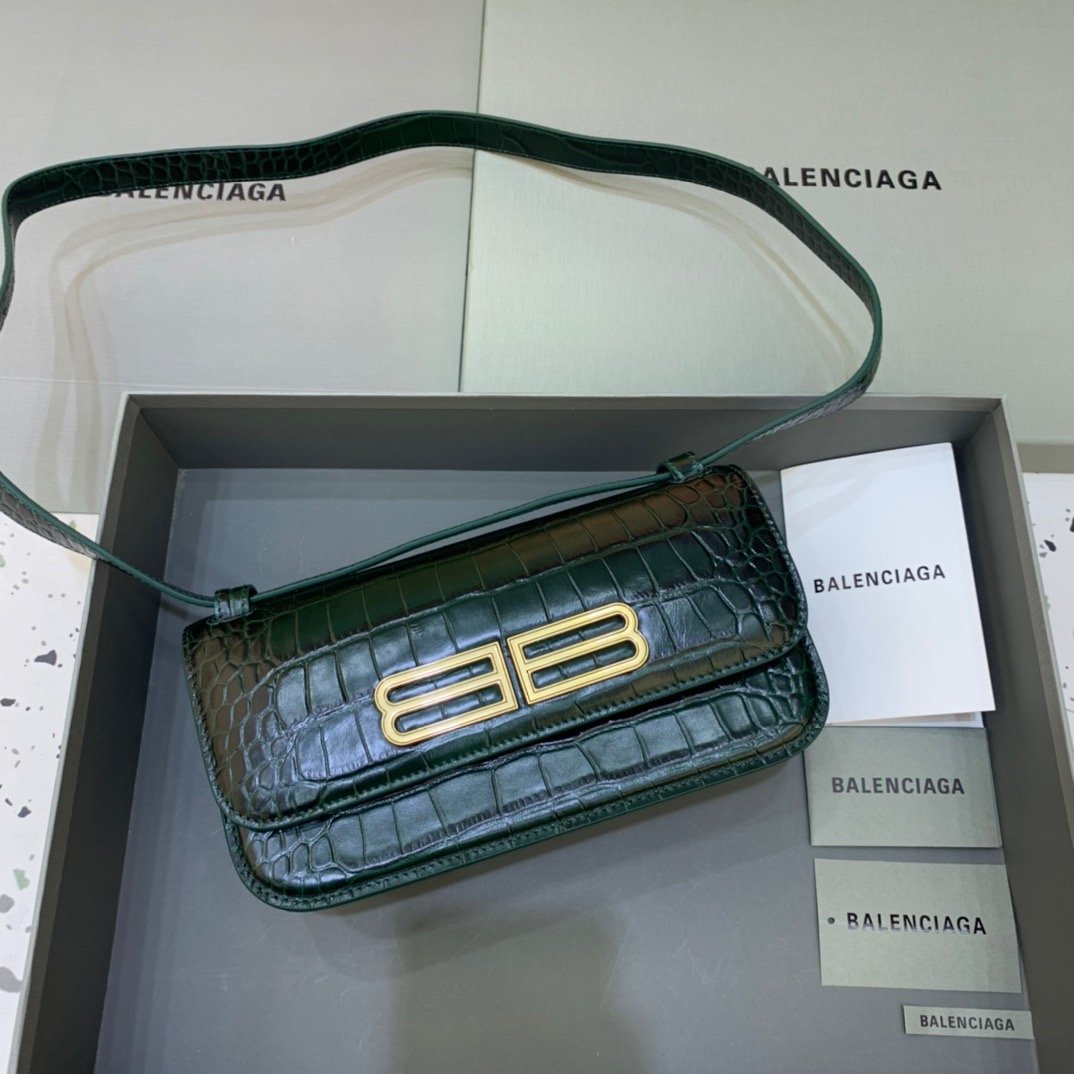Top Quality Gossip Small Shoulder Bag Dark Green, For Women,  Bags 9.1in/23cm