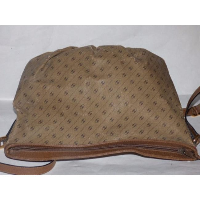 Gucci   Camel Leather With Red Green Striped Accents Logo Link Print