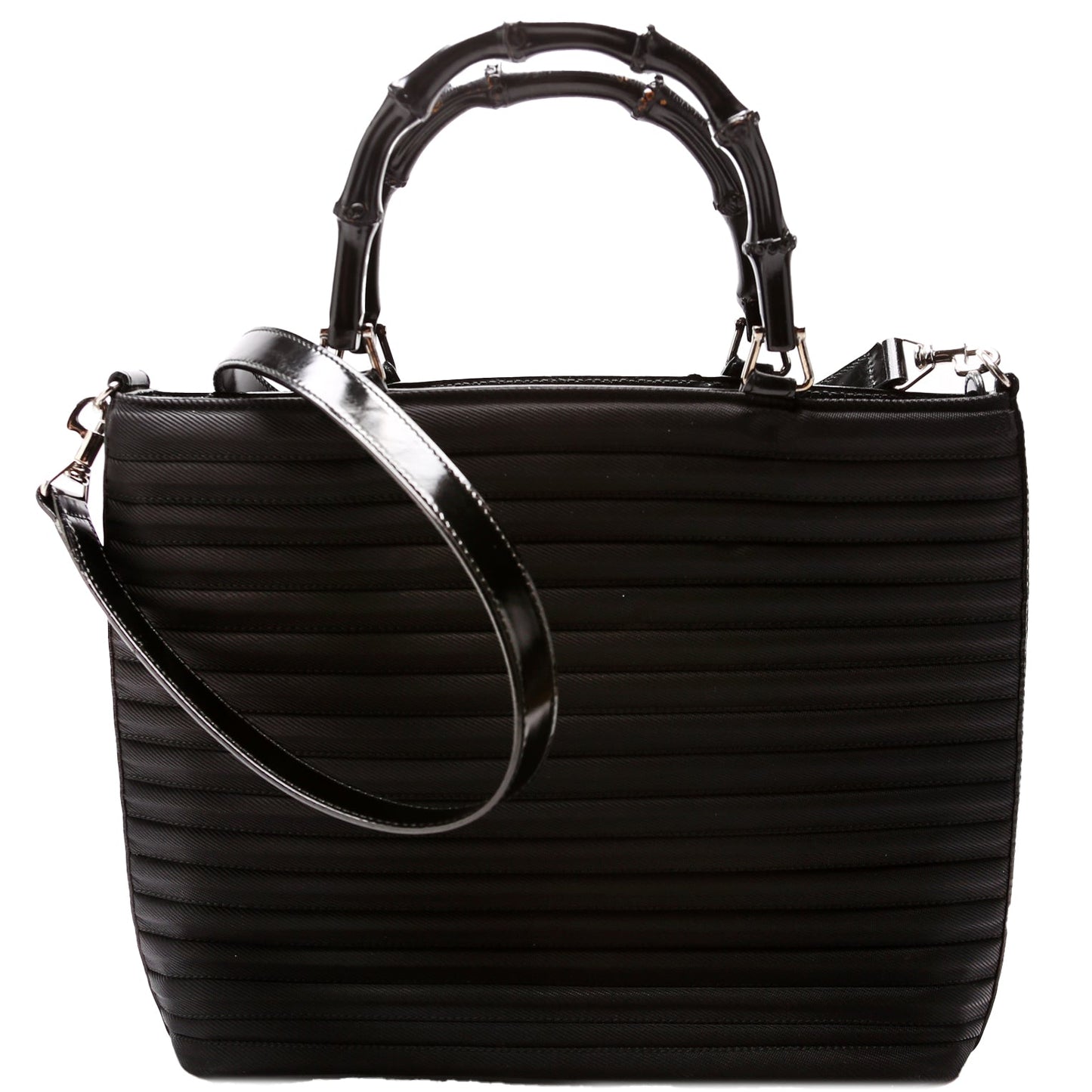 Gucci 000.1705 Bamboo 2-Way Quilted Nylon Tote   Bag