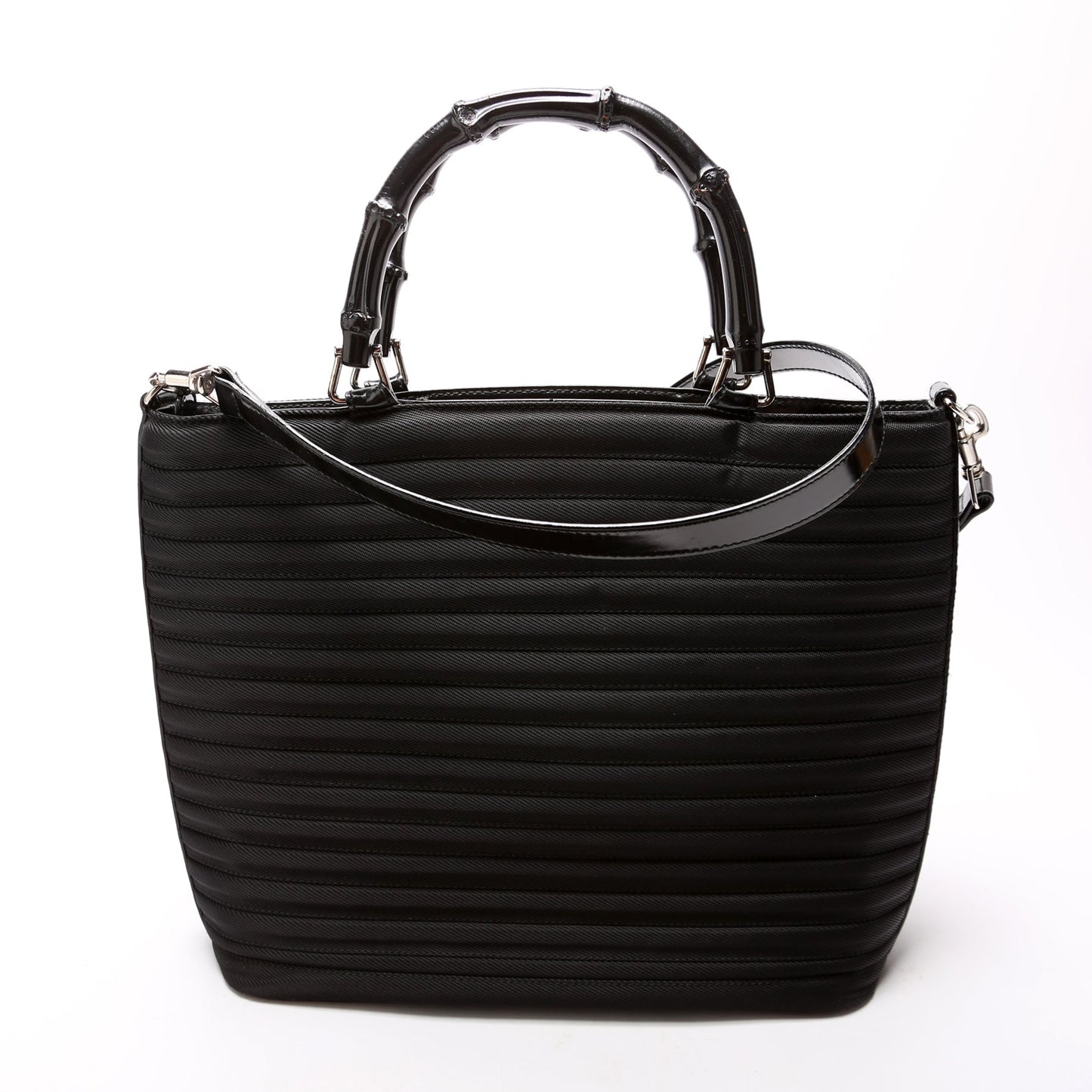 Gucci 000.1705 Bamboo 2-Way Quilted Nylon Tote   Bag