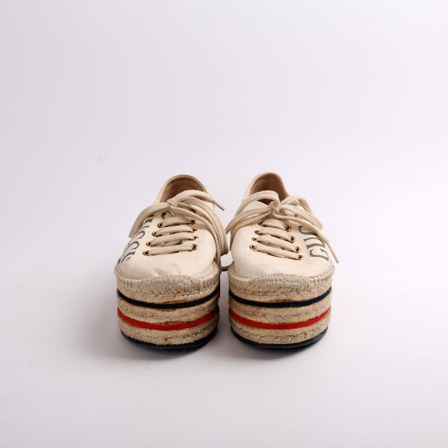 Gucci Logo Platform Espadrilles Size .