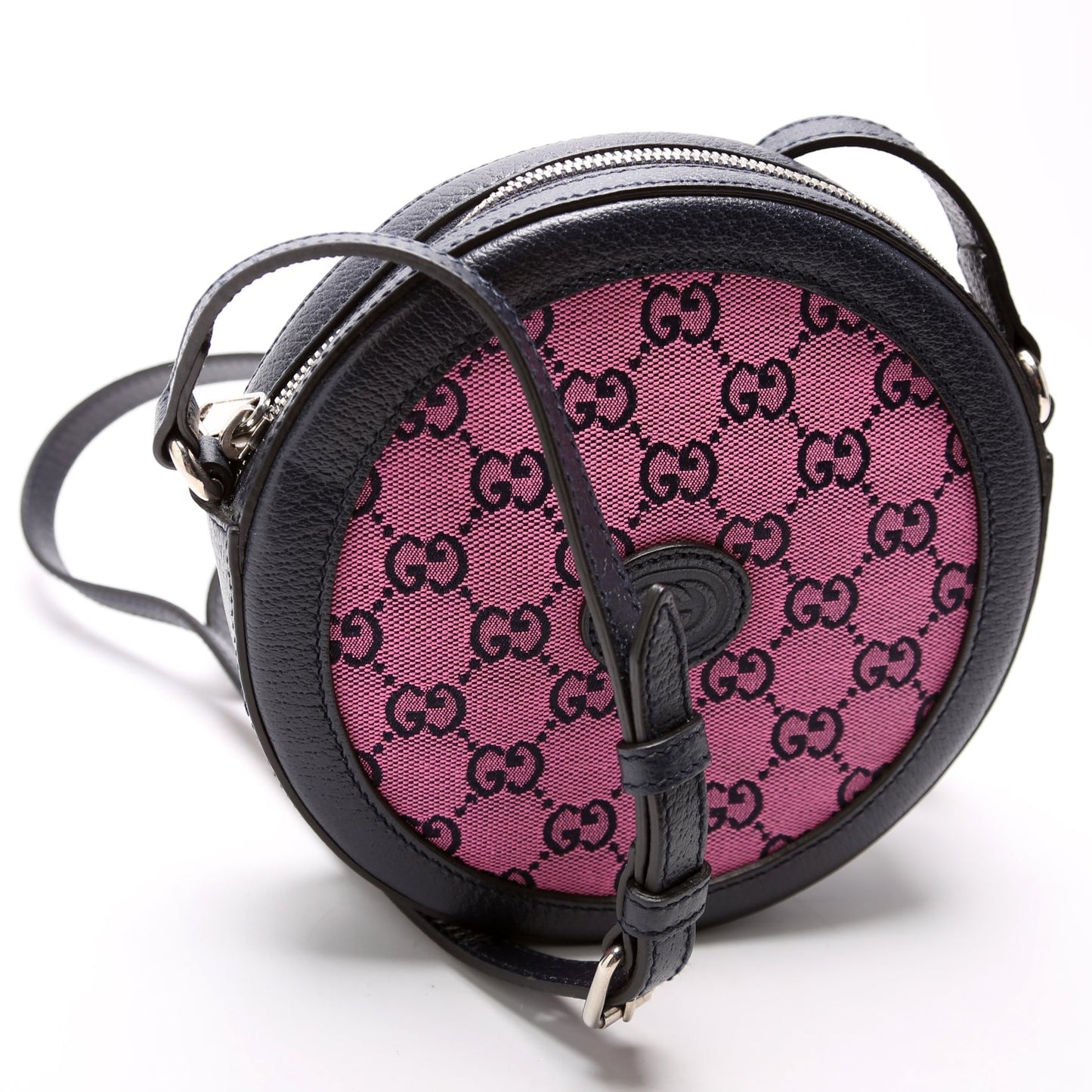 Gucci  GG Multicolor Canvas Interlocking G Round Bag Pink