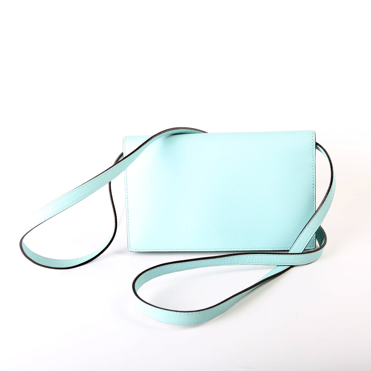 Gucci 369664 Interlocking G Calfskin Leather Icon Wallet Crossbody Blue Bag