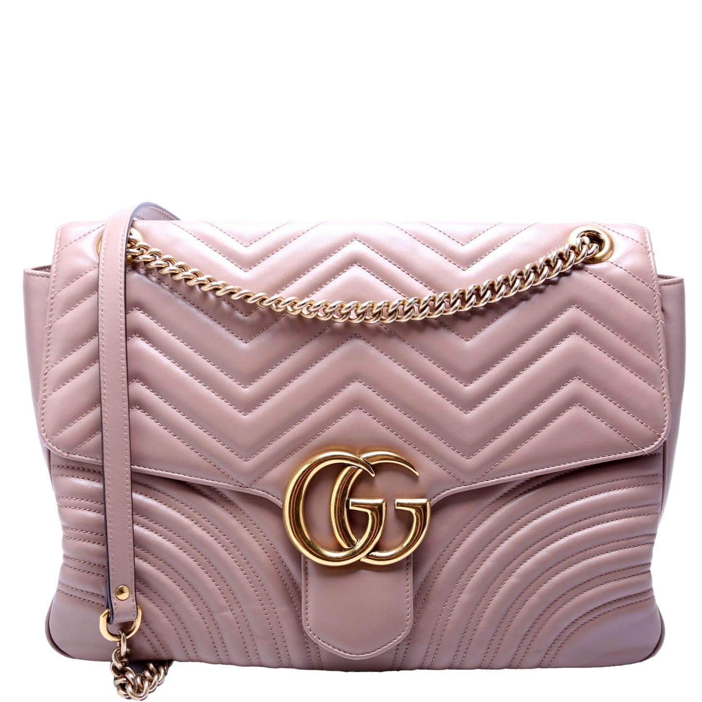 Gucci 498090 Marmont Large Nude Bag