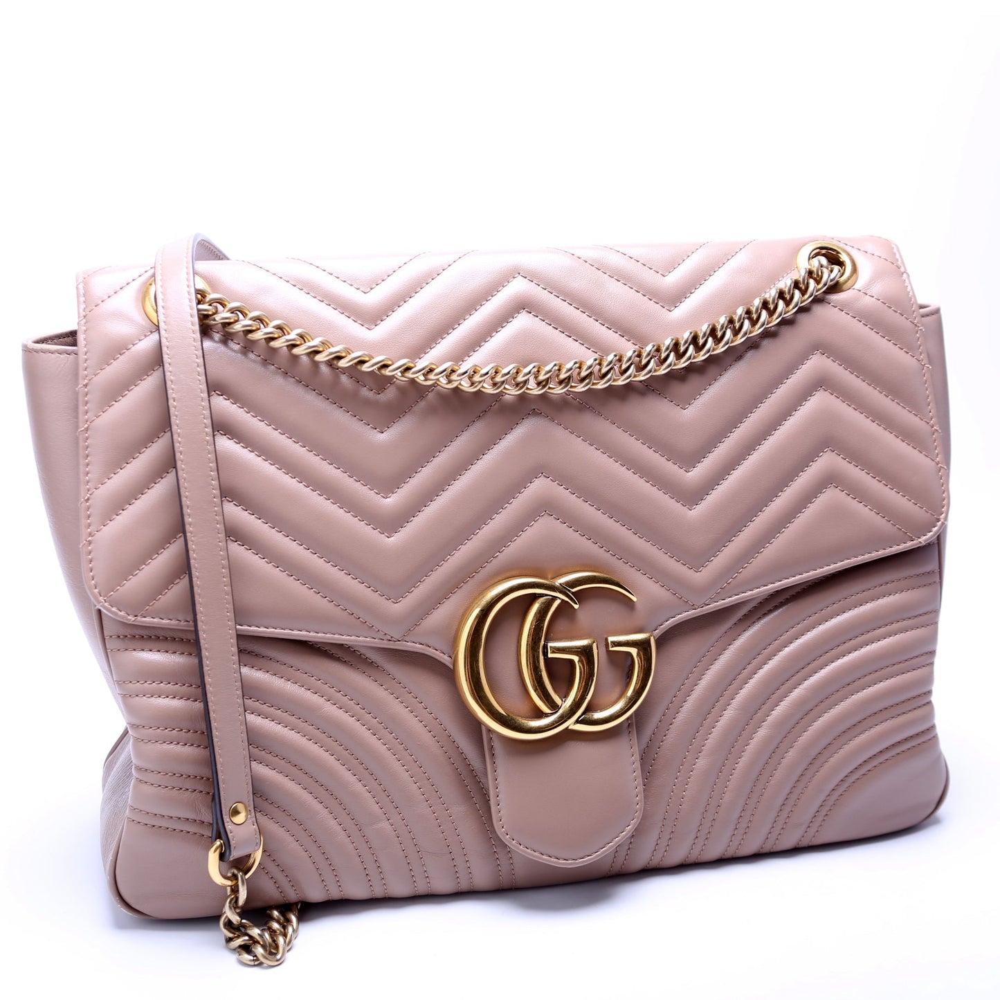 Gucci 498090 Marmont Large Nude Bag