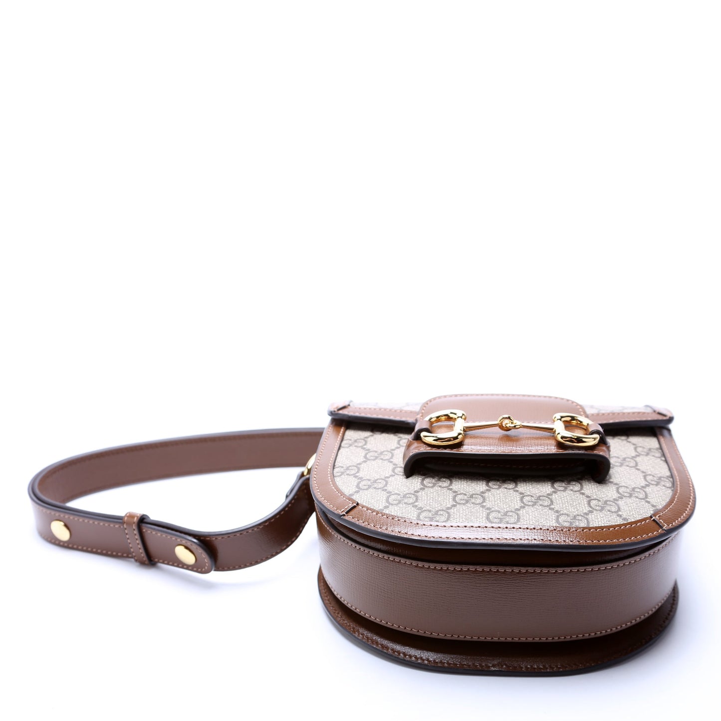 Gucci  Horsebit  GG Supreme Mini Rounded Bag Brown