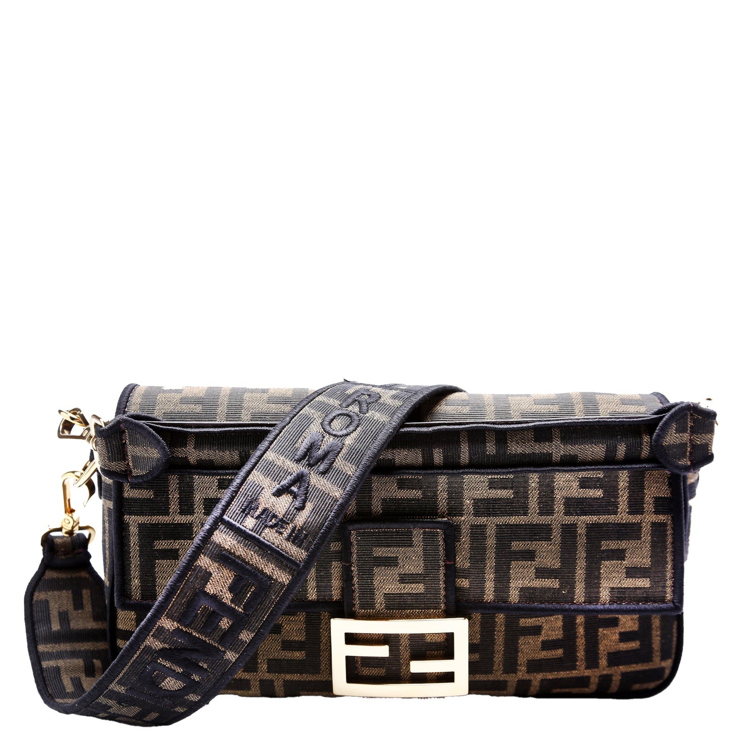 Fendi 8BR600 FF Jacquarduette Brown Bag