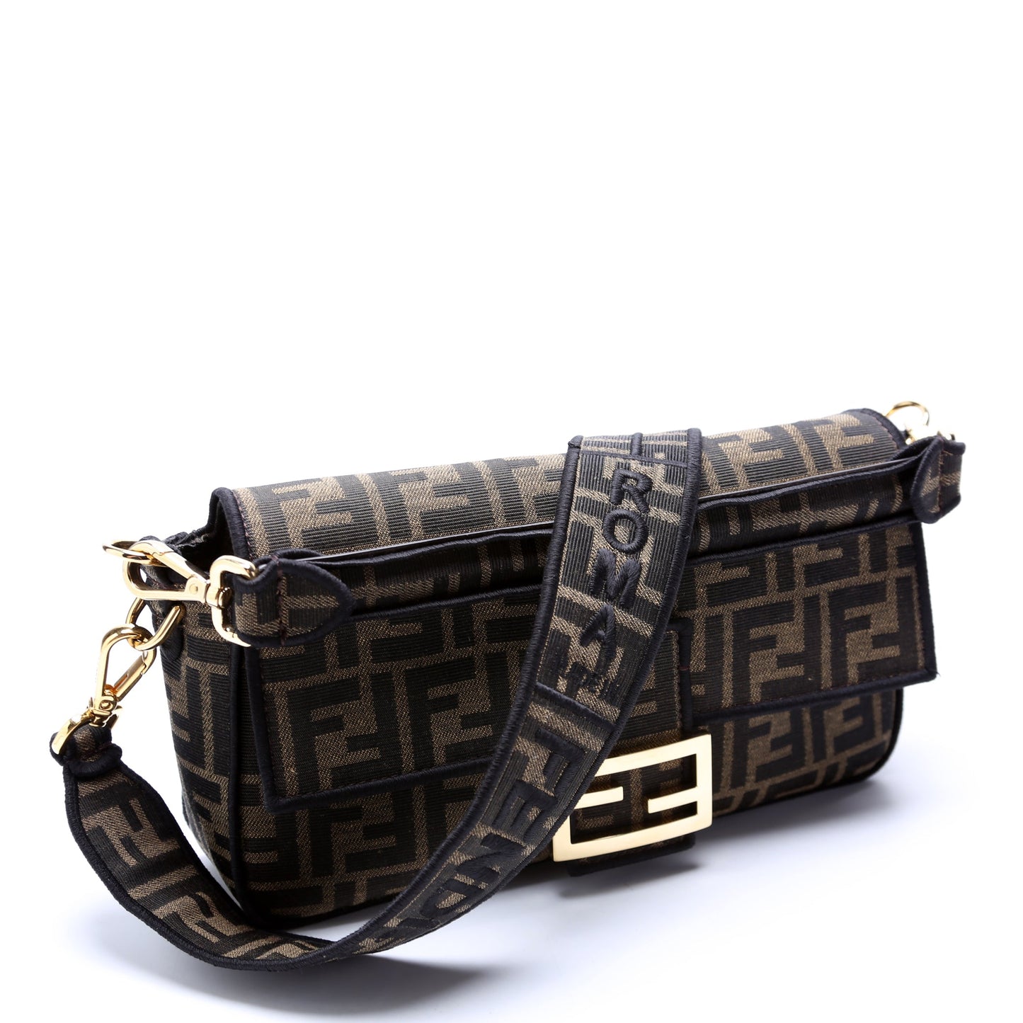 Fendi 8BR600 FF Jacquarduette Brown Bag