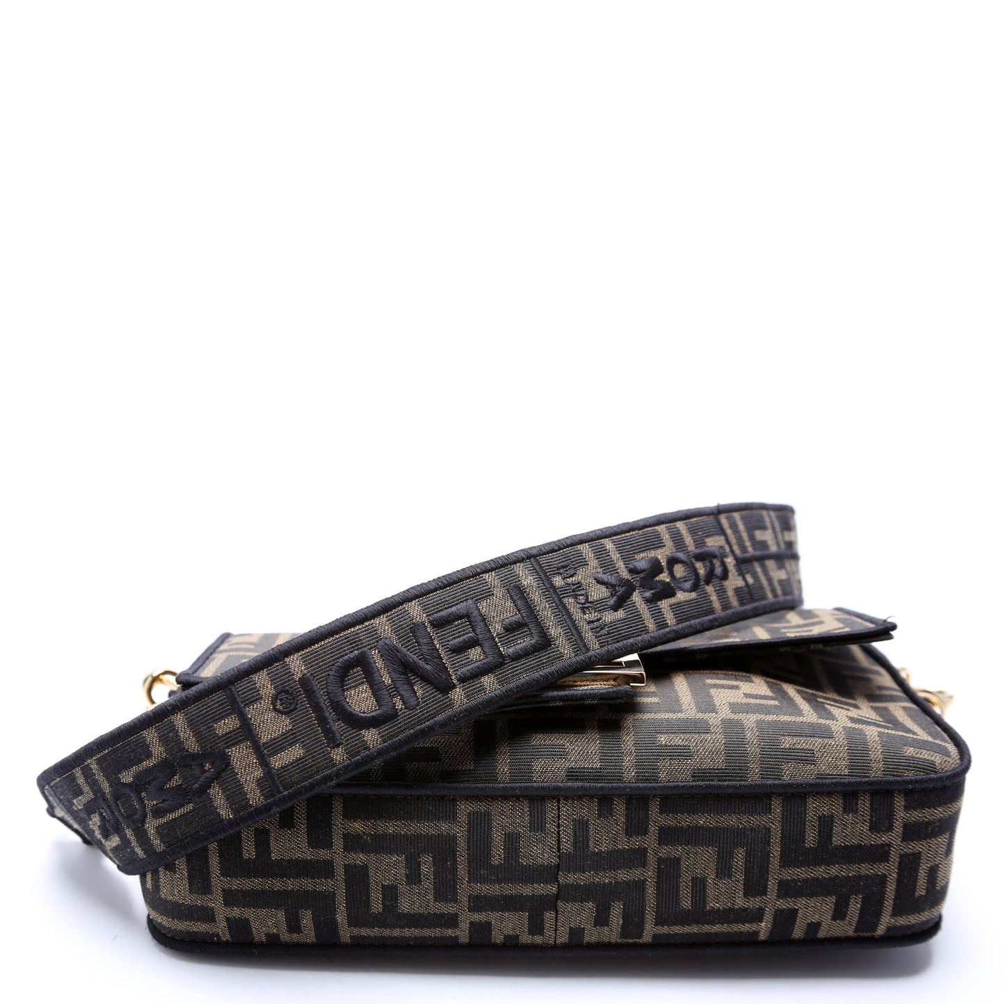 Fendi 8BR600 FF Jacquarduette Brown Bag
