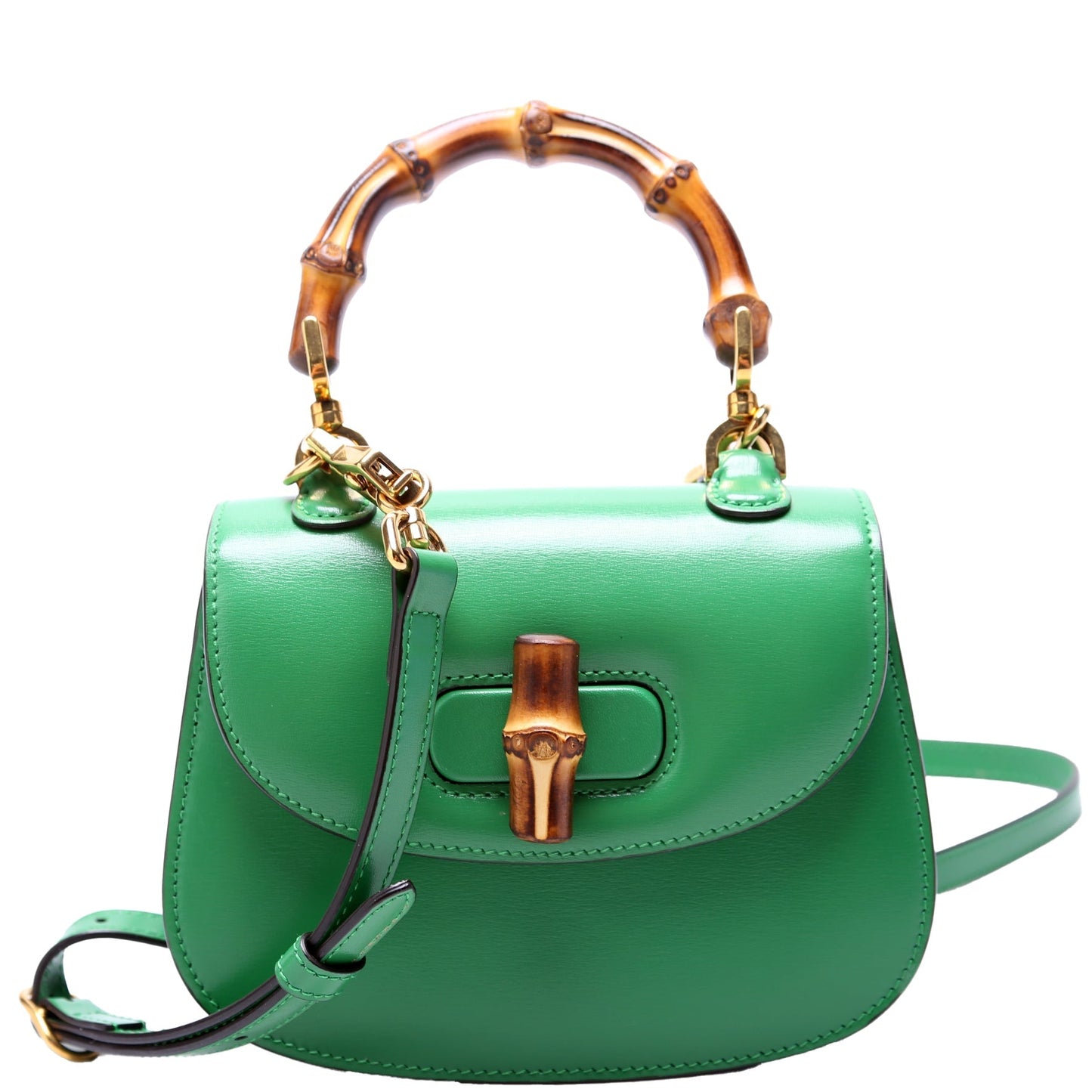 Gucci 686864 1947 Bamboo Mini Top Handle Green Bag