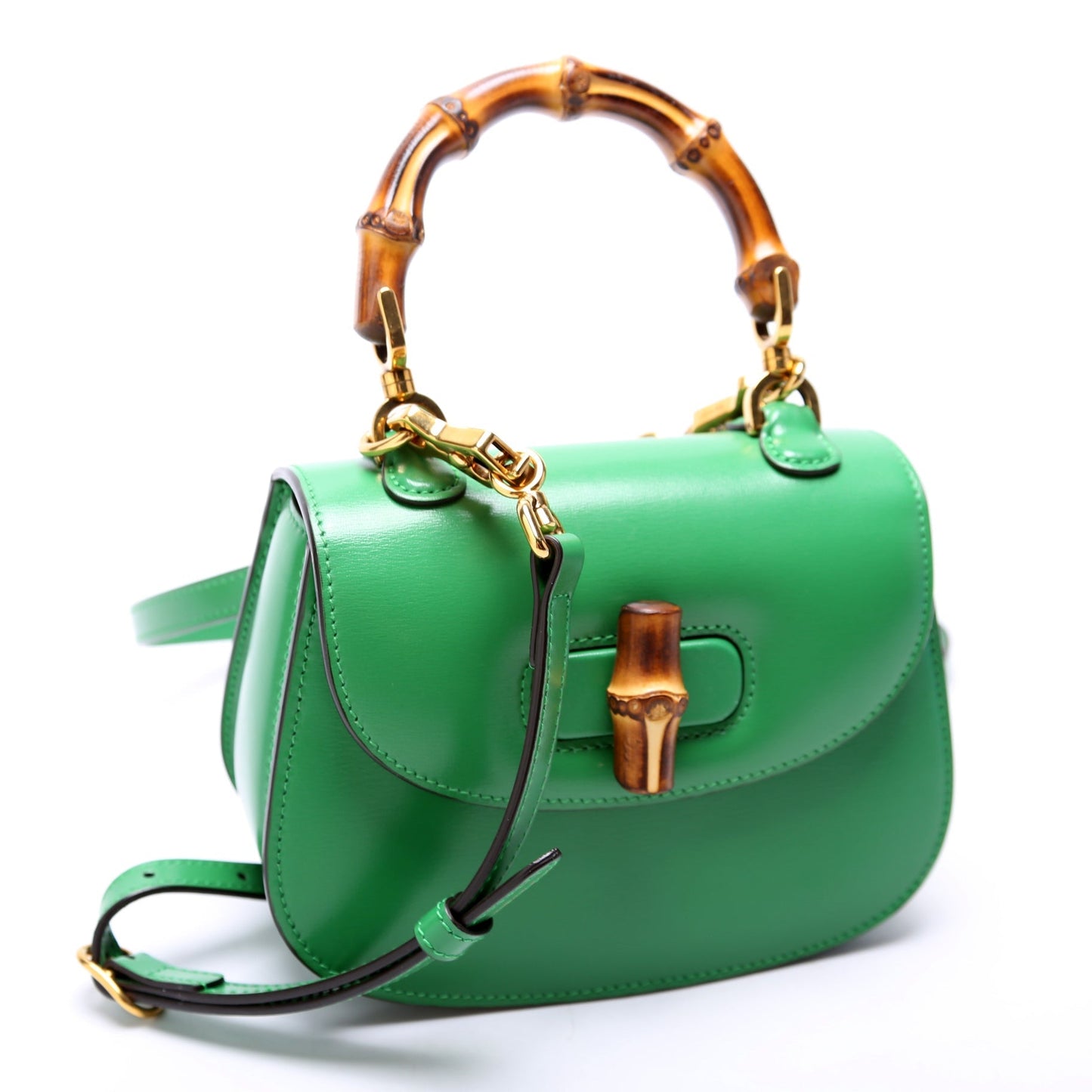 Gucci 686864 1947 Bamboo Mini Top Handle Green Bag