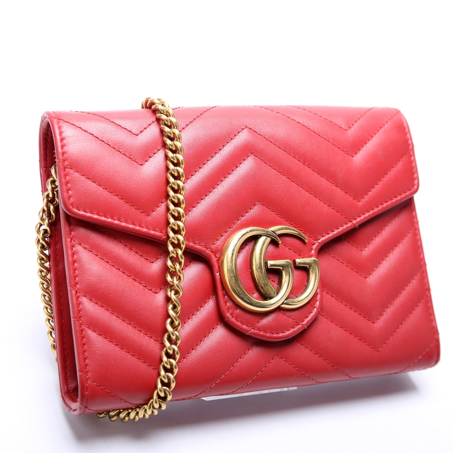 Gucci  Marmont Chain Wallet Red