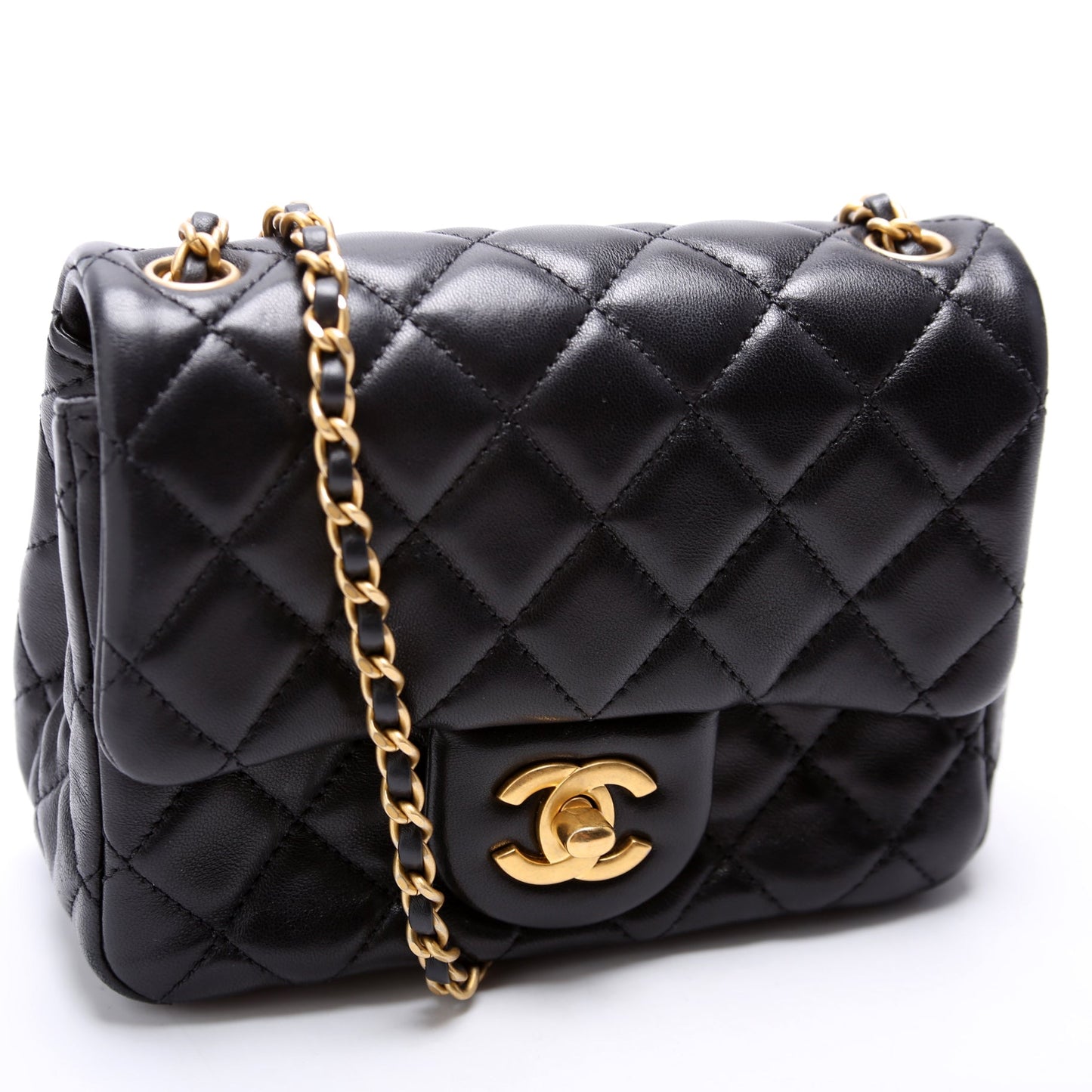 Chanel Mini Square Pearl Crush Flap RFID Black Bag