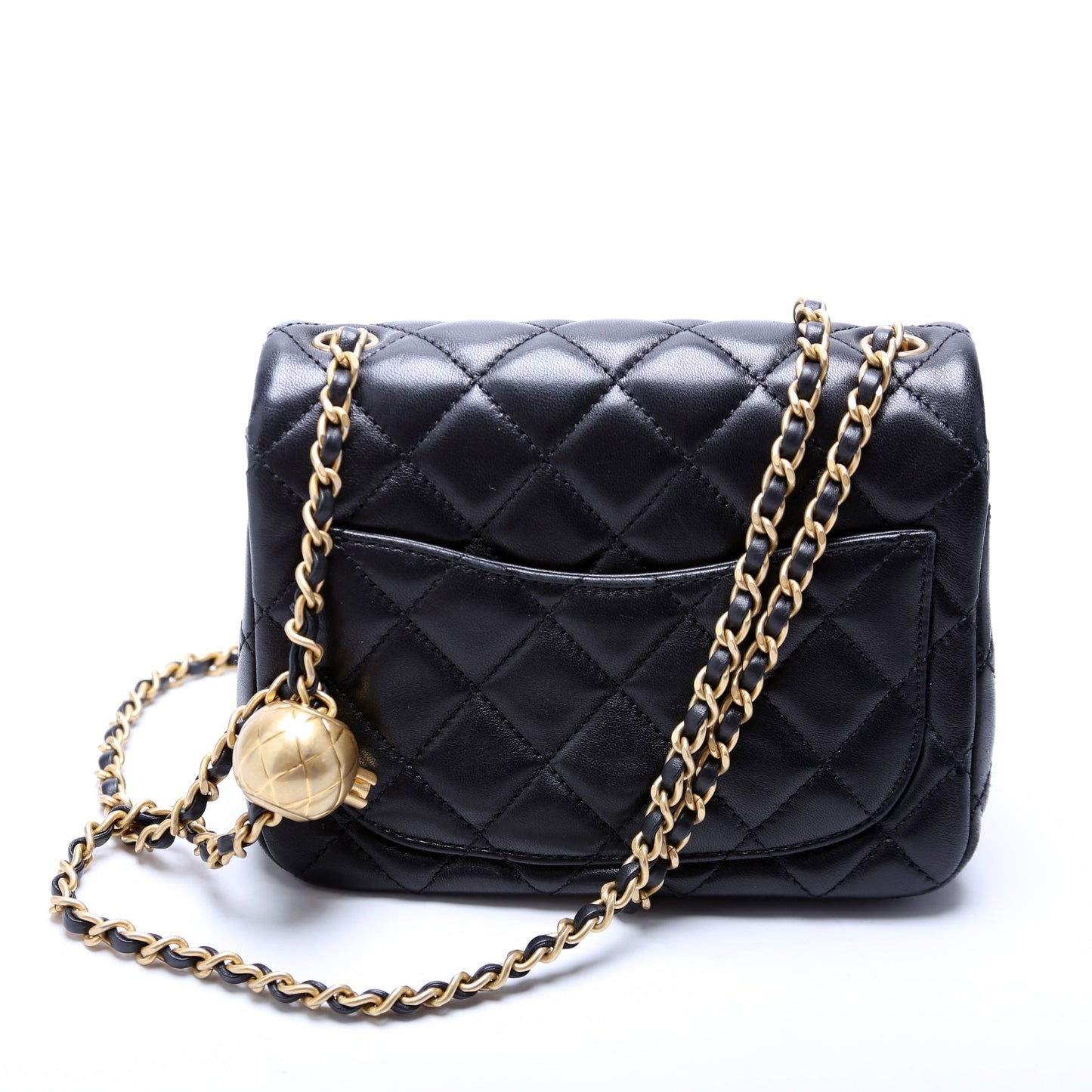 Chanel Mini Square Pearl Crush Flap RFID Black Bag