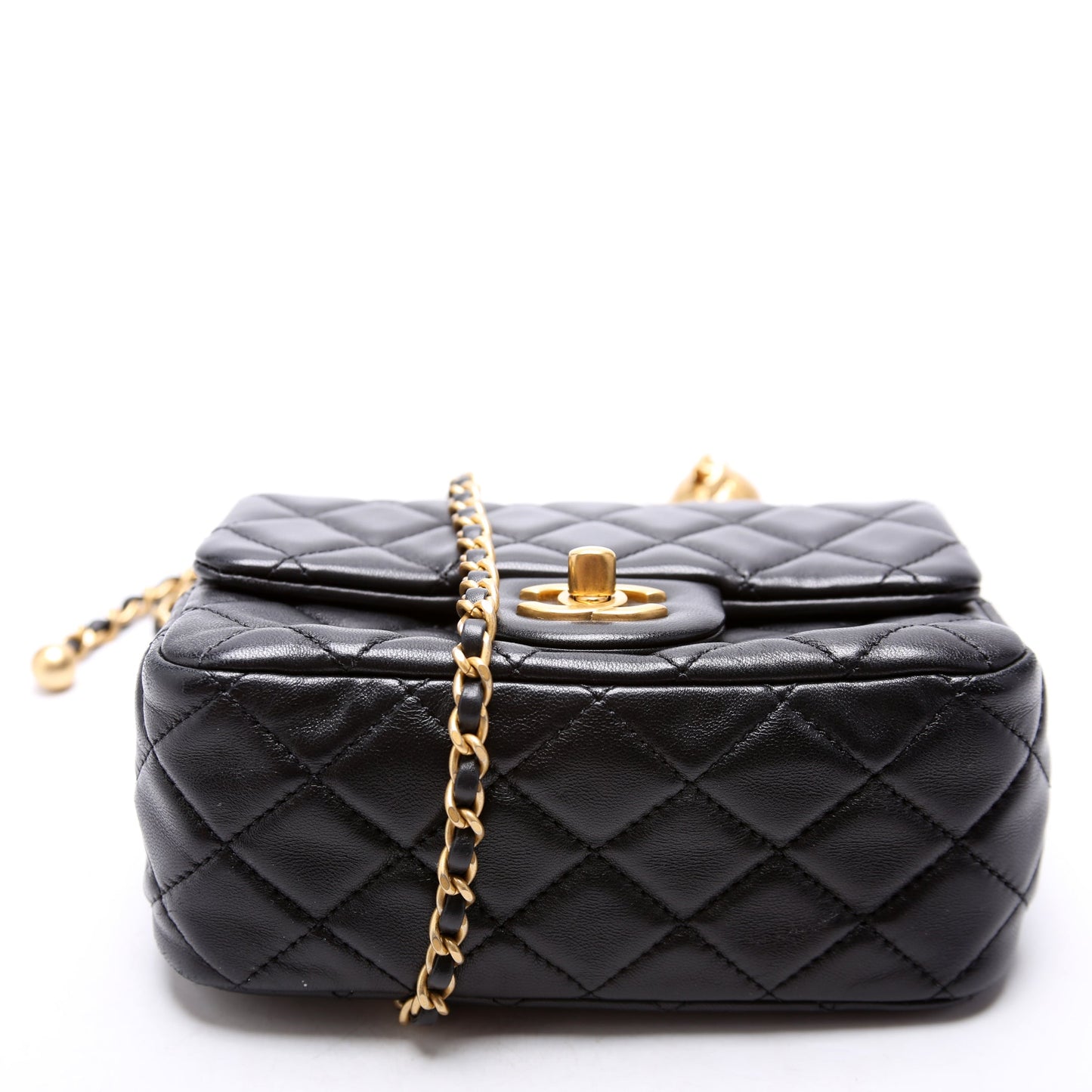 Chanel Mini Square Pearl Crush Flap RFID Black Bag