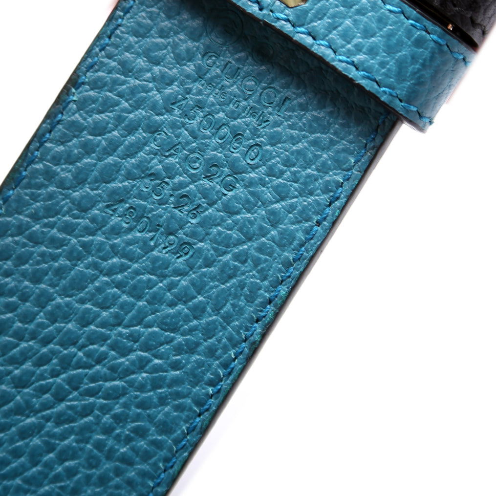 Gucci  Leather Reversible  Belt Size / Black/Blue