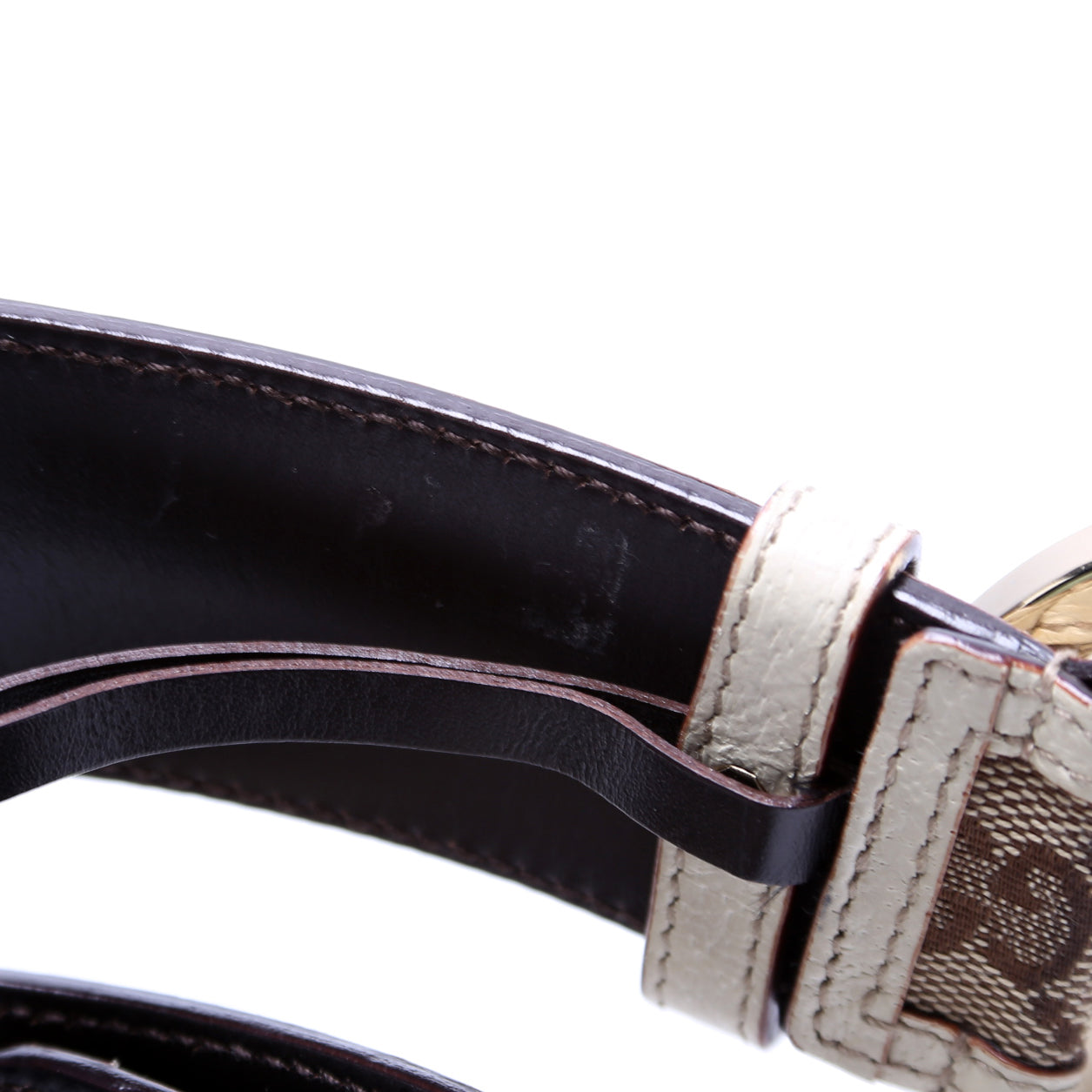 Gucci  Interlocking Leather Belt Size / Beige/White