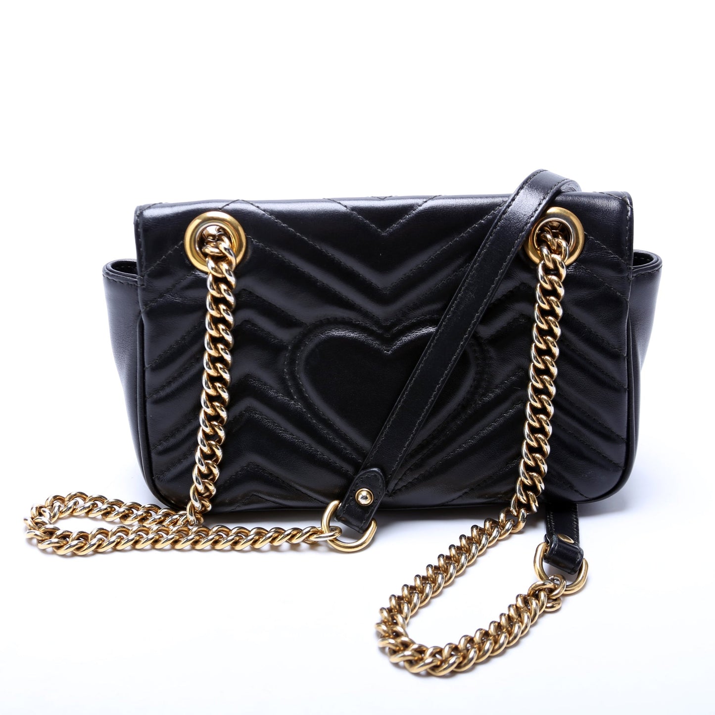 Gucci  Marmont Leather Shoulder Flap Mini Black