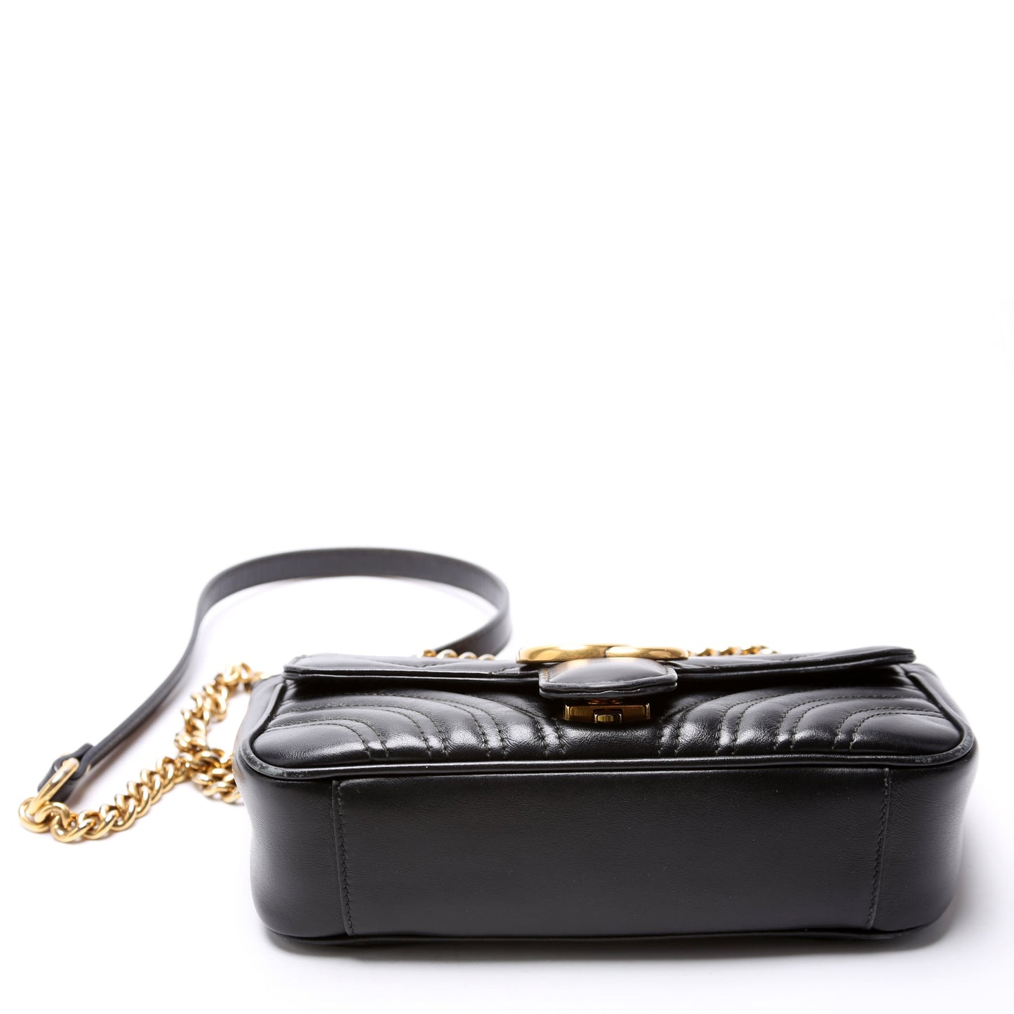 Gucci  Marmont Leather Shoulder Flap Mini Black