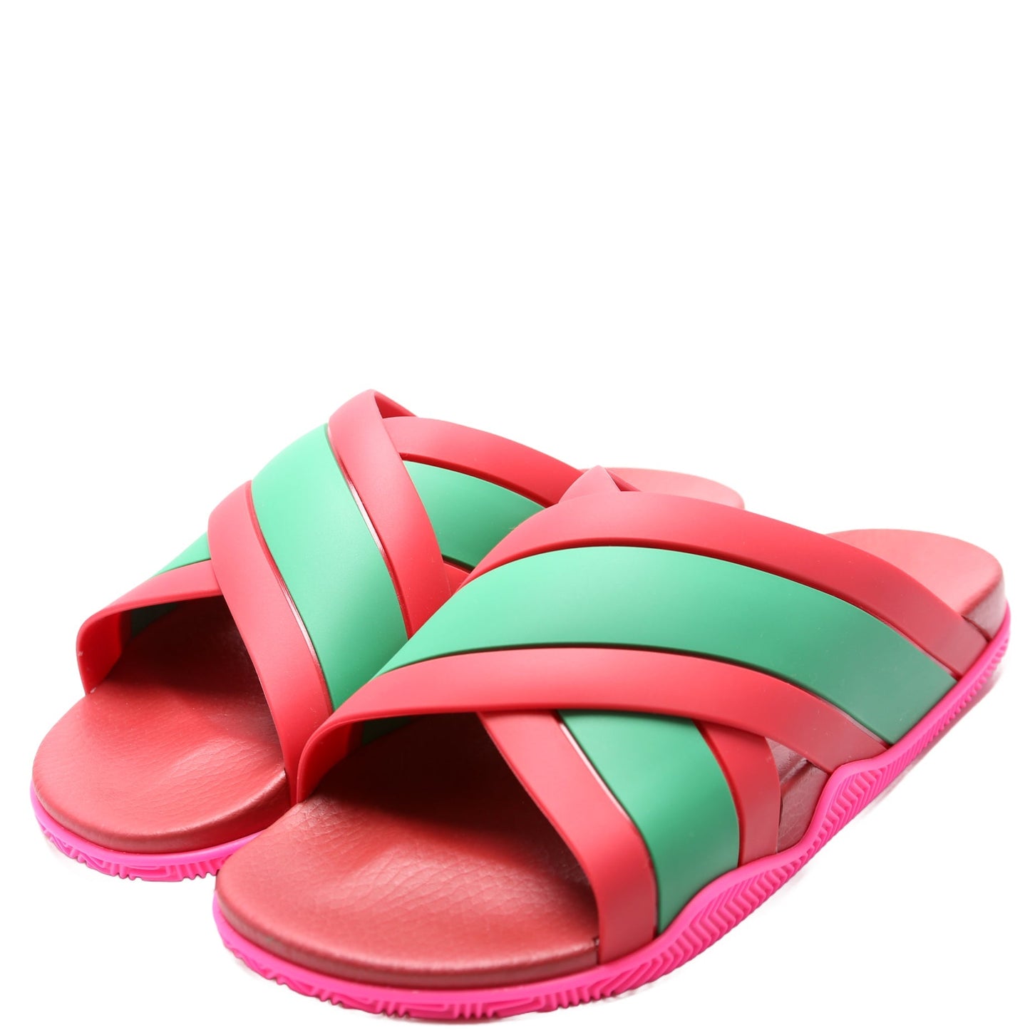 Gucci Criss Cross Web Rubber Slides Size  Multicolor